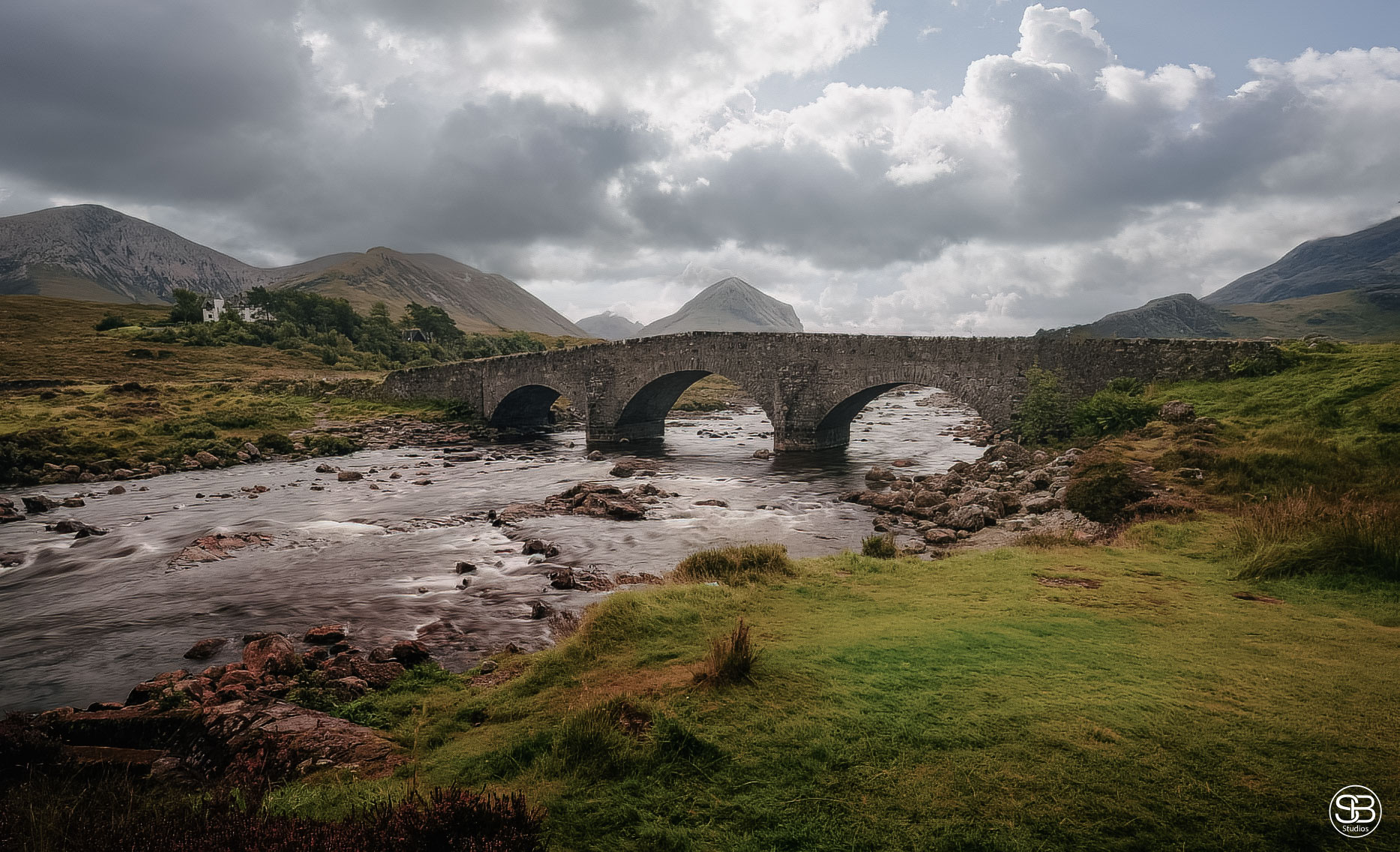 Ligachan Old Bridge in the Scottish Highlands Landscape, Glencoe, Scotland by SB Studios 2024